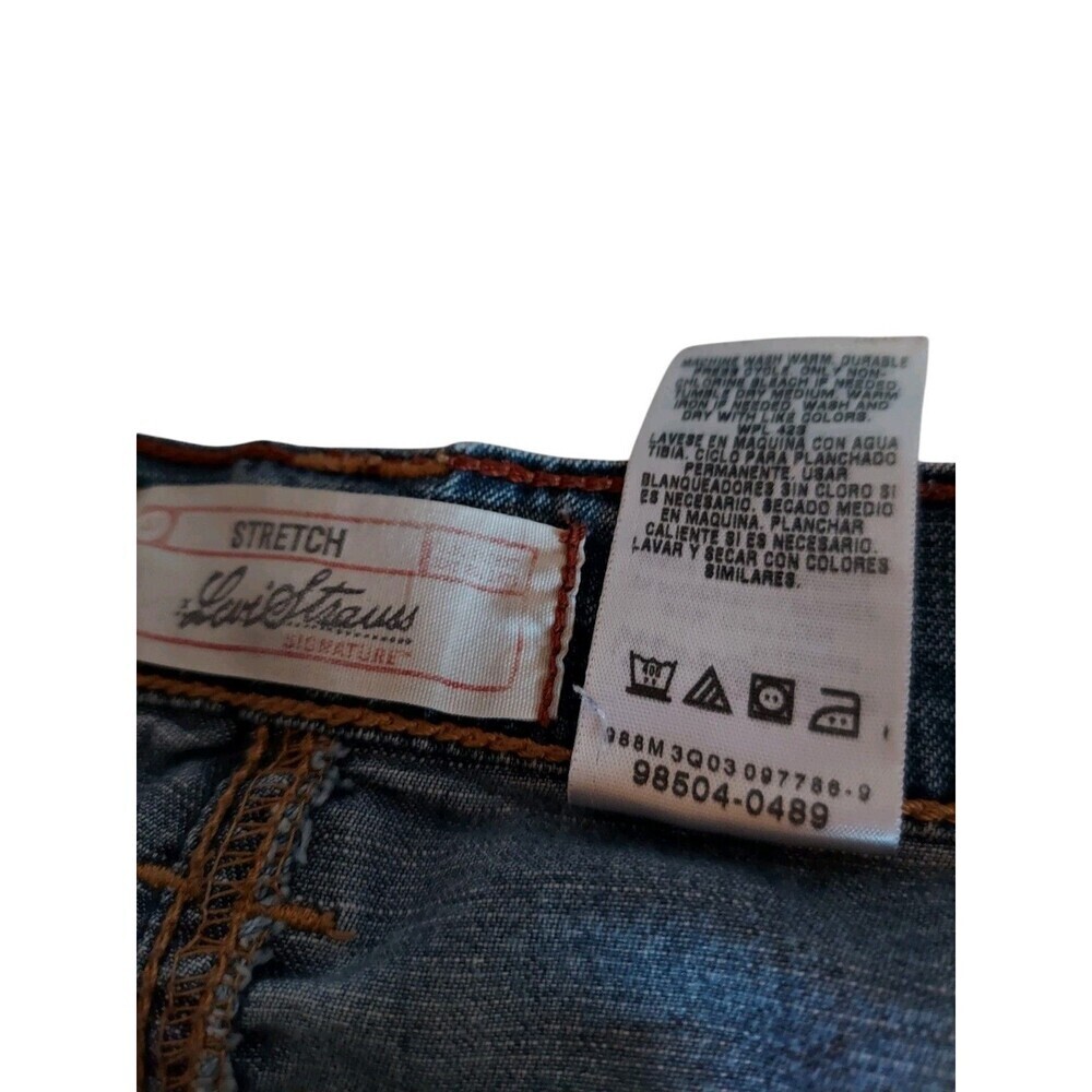 Vintage Levi Strauss Denim Midi Pencill Skirt Misses 12 Light Blue Stretch Y2K - Picture 6 of 7